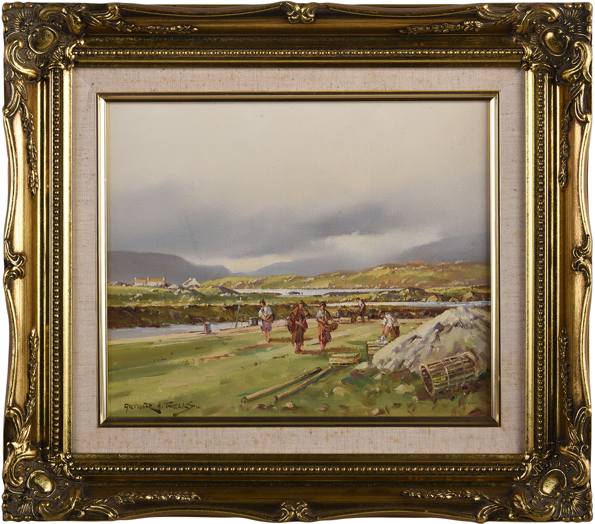 GALWAY FISHERFOLK, DERRYINVER QUAY by Arthur H. Twells RUA at Ross's Online Art Auctions