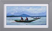 THE FANAD CURRACH MEN AT DOWNINGS SEAFRONT by Sean Lorinyenko at Ross's Online Art Auctions
