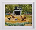 CHICKENS FEEDING by Jacinta Cotter at Ross's Online Art Auctions