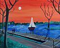 SAILING BY MOONLIGHT by John Ormsby at Ross's Online Art Auctions