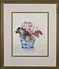AFRICAN VIOLET IN A CHINESE POT by Amanda Shanks at Ross's Online Art Auctions