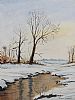 STREAM IN A WINTER LANDSCAPE by Leslie Campbell at Ross's Online Art Auctions