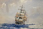 TALL SHIP ON ROUGH SEA by Philip J. Williamson at Ross's Online Art Auctions