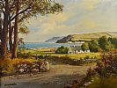 VIEW DOWN TO CUSHENDUN BAY, COUNTY ANTRIM by Denis Thornton at Ross's Online Art Auctions
