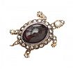 GOLD ON SILVER GARNET AND DIAMOND TORTOISE BROOCH at Ross's Online Art Auctions