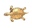 GOLD ON SILVER GARNET AND DIAMOND TORTOISE BROOCH at Ross's Online Art Auctions