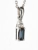 18CT WHITE GOLD SAPPHIRE AND DIAMOND PENDANT AND CHAIN at Ross's Online Art Auctions