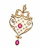9CT GOLD RUBY AND SEED PEARL PENDANT at Ross's Online Art Auctions