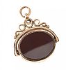 9CT GOLD SWIVEL FOB AND LOCKET at Ross's Online Art Auctions