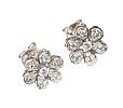 18CT WHITE GOLD DIAMOND FLORAL EARRINGS at Ross's Online Art Auctions