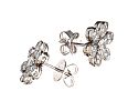 18CT WHITE GOLD DIAMOND FLORAL EARRINGS at Ross's Online Art Auctions