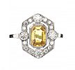 PLATINUM YELLOW SAPPHIRE AND DIAMOND RING at Ross's Online Art Auctions