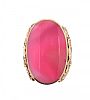 9CT GOLD PINK COLOURED AGATE DRESS RING at Ross's Online Art Auctions