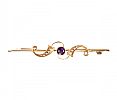 15CT GOLD AMETHYST AND SEED PEARL BROOCH at Ross's Online Art Auctions