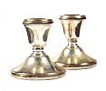 PAIR OF SILVER DWARF CANDLESTICKS at Ross's Online Art Auctions