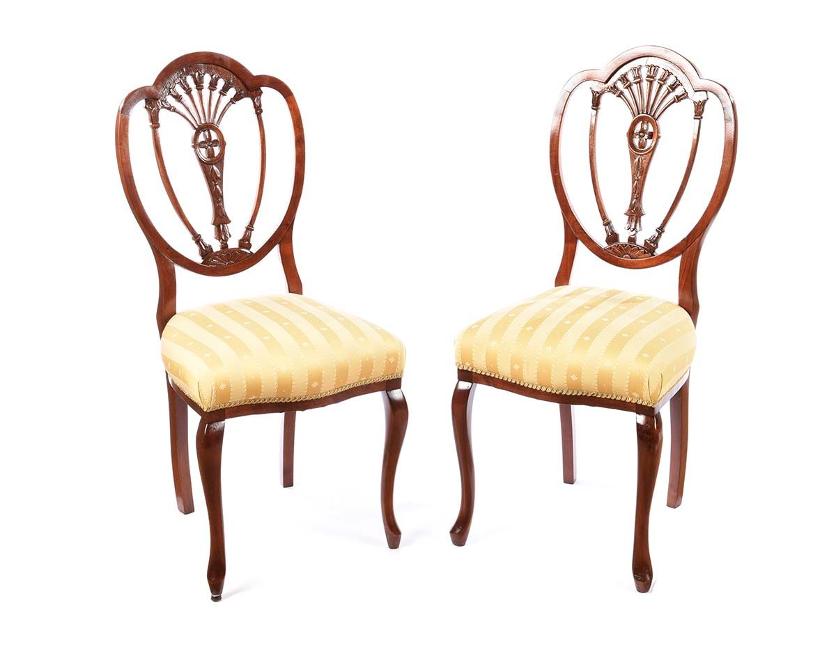 PAIR OF EDWARDIAN MAHOGANY SIDE CHAIRS at Ross's Online Art Auctions