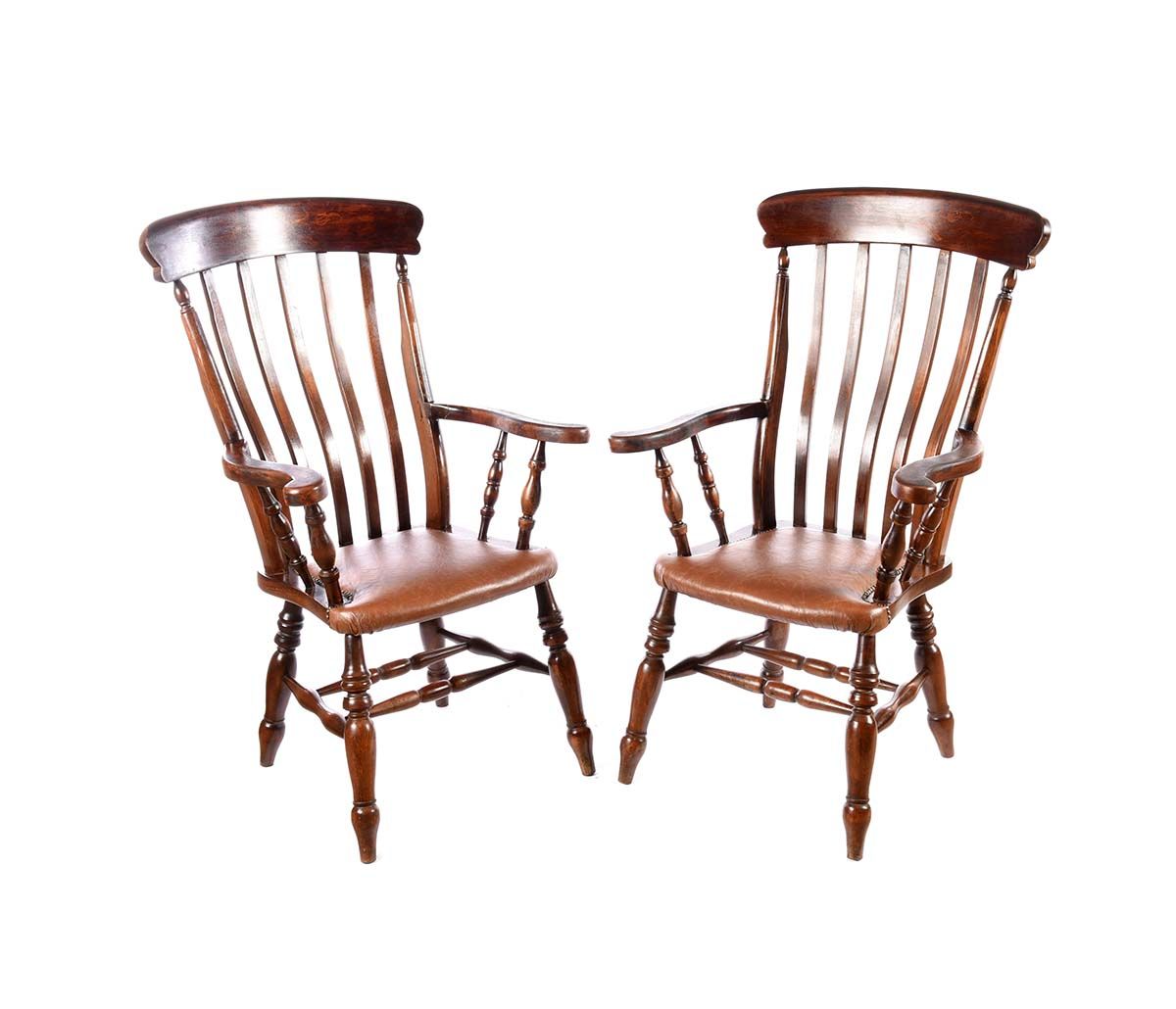 PAIR OF COUNTRY ARMCHAIRS at Ross's Online Art Auctions