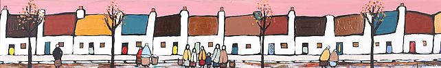 VILLAGE COTTAGES by Irish School at Ross's Online Art Auctions