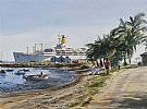 CRUISE SHIP ORCADES IN THE BAHAMAS by Arnold Gardner at Ross's Online Art Auctions