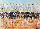 OSTRICHES by John Wright at Ross's Online Art Auctions