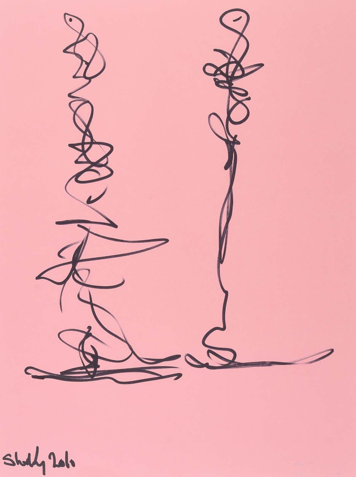 THE PINK COUPLE by Kevin Sharkey at Ross's Online Art Auctions