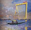 THE CURRACH AT HARLAND & WOLFF, BELFAST by Sean Lorinyenko at Ross's Online Art Auctions