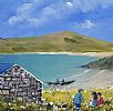 PICNIC AT TRA NA ROSSAN OLD STONE COTTAGE by Sean Lorinyenko at Ross's Online Art Auctions