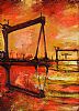 HARLAND & WOLFF SUNSET by John Stewart at Ross's Online Art Auctions