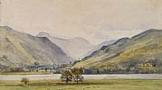 LOUGH WITH DISTANT MOUNTAINS by Irish School at Ross's Online Art Auctions