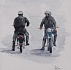 TWO BIKERS by Lawrence Chambers at Ross's Online Art Auctions