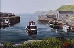 BALLINTOY HARBOUR by Keith Glasgow at Ross's Online Art Auctions