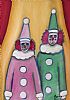 TWO STAGE CLOWNS by Patrick Robinson at Ross's Online Art Auctions