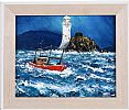 RAGING SEA AT FASTNET LIGHTHOUSE by Sean Loughrey at Ross's Online Art Auctions