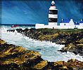 RED BOAT AT HOOK LIGHTHOUSE by Sean Loughrey at Ross's Online Art Auctions
