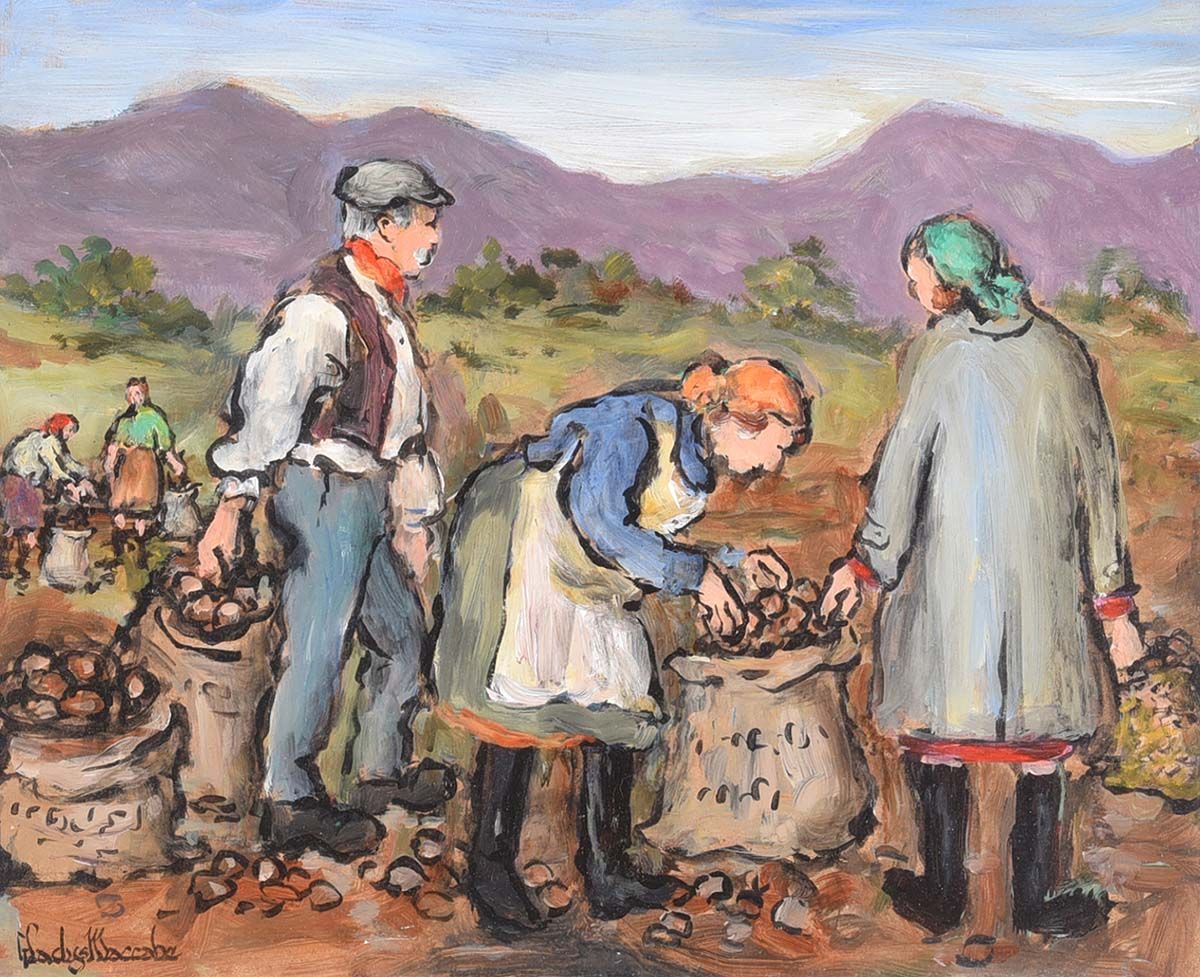 PICKING SPUDS by Gladys Maccabe HRUA at Ross's Online Art Auctions