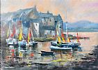 MOORED BOATS, KINSALE, COUNTY CORK by Niall Campion at Ross's Online Art Auctions