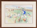 FEEDING CHICKENS by Tom Carr HRHA HRUA at Ross's Online Art Auctions