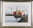 OIL RIG AT HARLAND & WOLFF, BELFAST by Arnold Gardner at Ross's Online Art Auctions