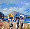 CYCLISTS RACING AT DOWNINGS by Sean Lorinyenko at Ross's Online Art Auctions
