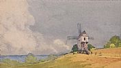 WINDMILL AT MILTON ABBEY by Herbert Goodlife at Ross's Online Art Auctions