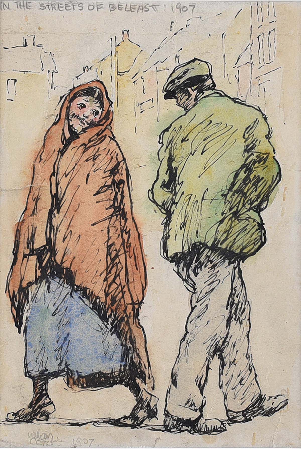 IN THE STREETS OF BELFAST 1907 by William Conor RHA RUA at Ross's Online Art Auctions