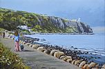 OUT FOR A WALK ON THE ANTRIM COAST by Keith Glasgow at Ross's Online Art Auctions