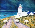 SHEEP AT ARRANMORE LIGHT HOUSE, DONEGAL by Sean Loughrey at Ross's Online Art Auctions