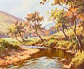CATTLE GRAZING BY THE RIVER DUN by Donal McNaughton at Ross's Online Art Auctions