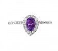 9CT WHITE GOLD AMETHYST AND DIAMOND RING at Ross's Online Art Auctions