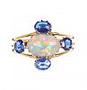 9CT GOLD OPAL AND BLUE STONE RING at Ross's Online Art Auctions