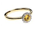 9CT GOLD YELLOW SAPPHIRE & DIAMOND RING at Ross's Online Art Auctions