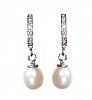 18CT WHITE GOLD PEARL AND DIAMOND EARRINGS at Ross's Online Art Auctions