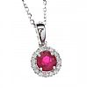 9CT WHITE GOLD RUBY & DIAMOND NECKLACE at Ross's Online Art Auctions