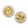 9CT GOLD YELLOW SAPPHIRE & DIAMOND EARRINGS at Ross's Online Art Auctions